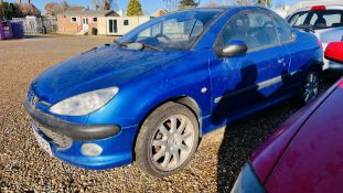 Y335 BCE PEUGEOT 206CC COUPE CONVERTIBLE 1997CC PETROL. DISPLAYED MILEAGE: 46,665.