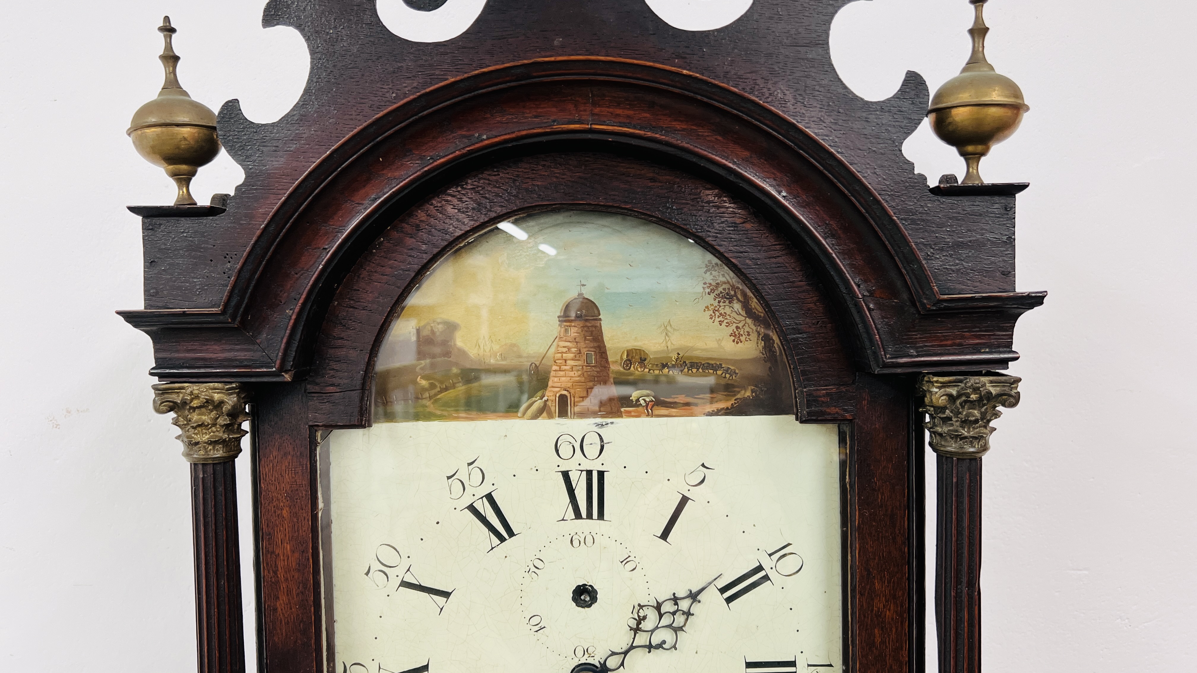 A GEORGE III OAK 30 HOUR ARCH DIAL LONG CASE CLOCK, - Image 6 of 20