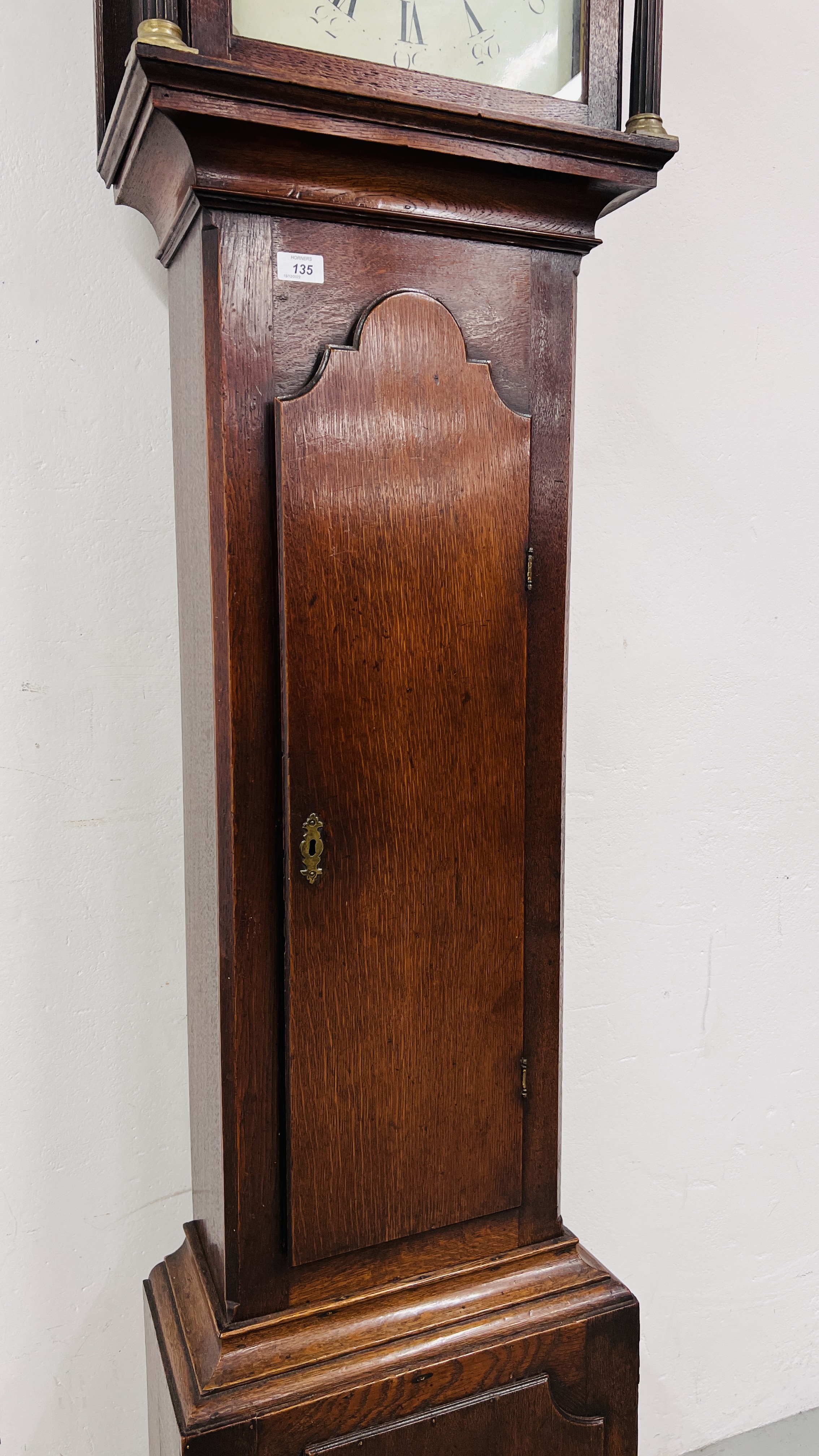 A GEORGE III OAK 30 HOUR ARCH DIAL LONG CASE CLOCK, - Image 8 of 20