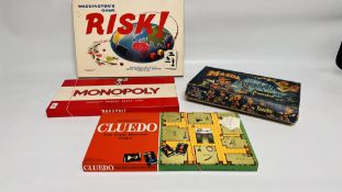 A GROUP OF FOUR GAMES TO INCLUDE WADDINGTONS "RISK",