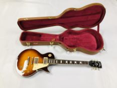 A VINTAGE SIX STRING ELECTRIC GUITAR SN: 107090609 WITH HARD TRANSIT CASE - SOLD AS SEEN