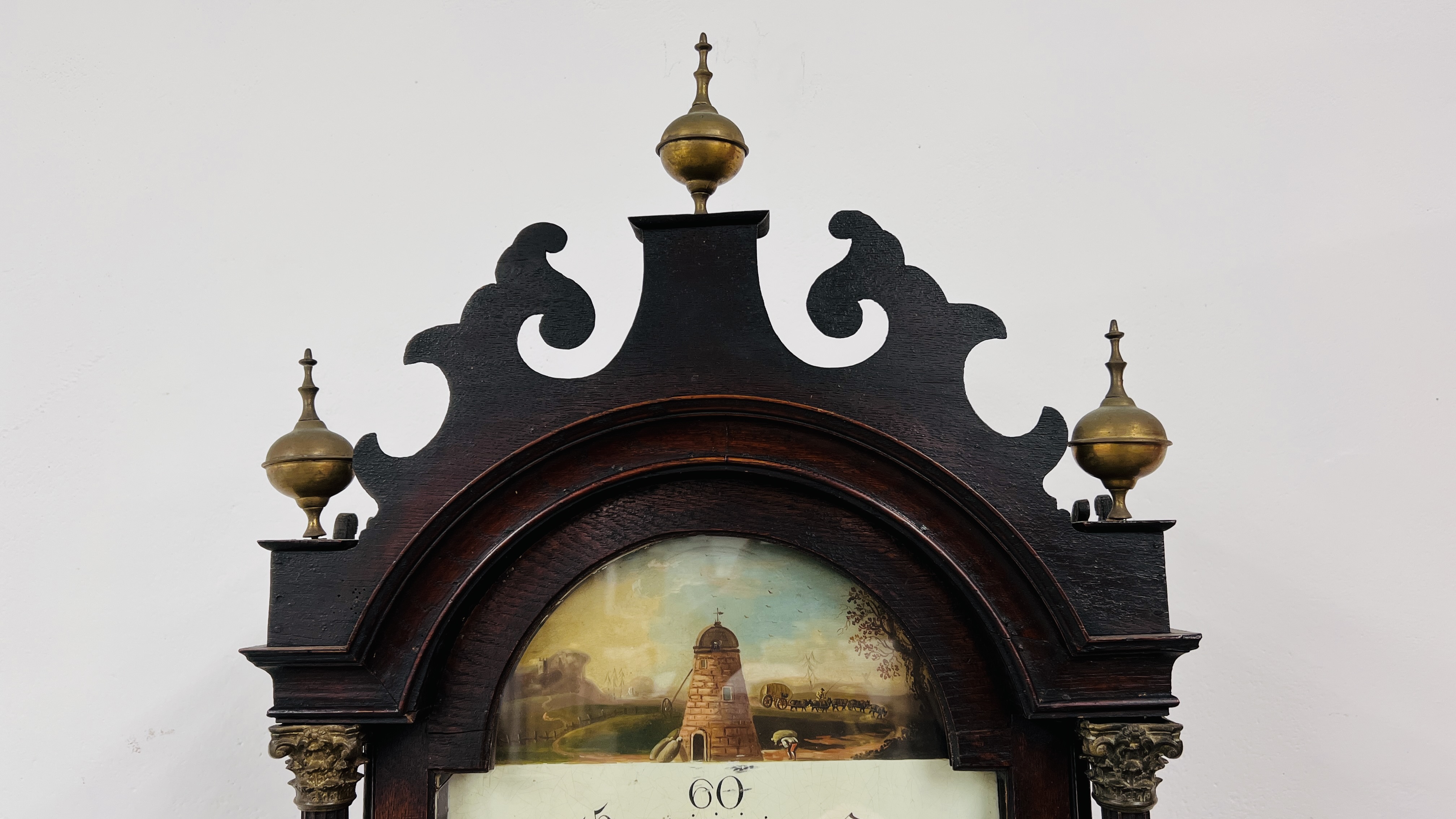 A GEORGE III OAK 30 HOUR ARCH DIAL LONG CASE CLOCK, - Image 5 of 20