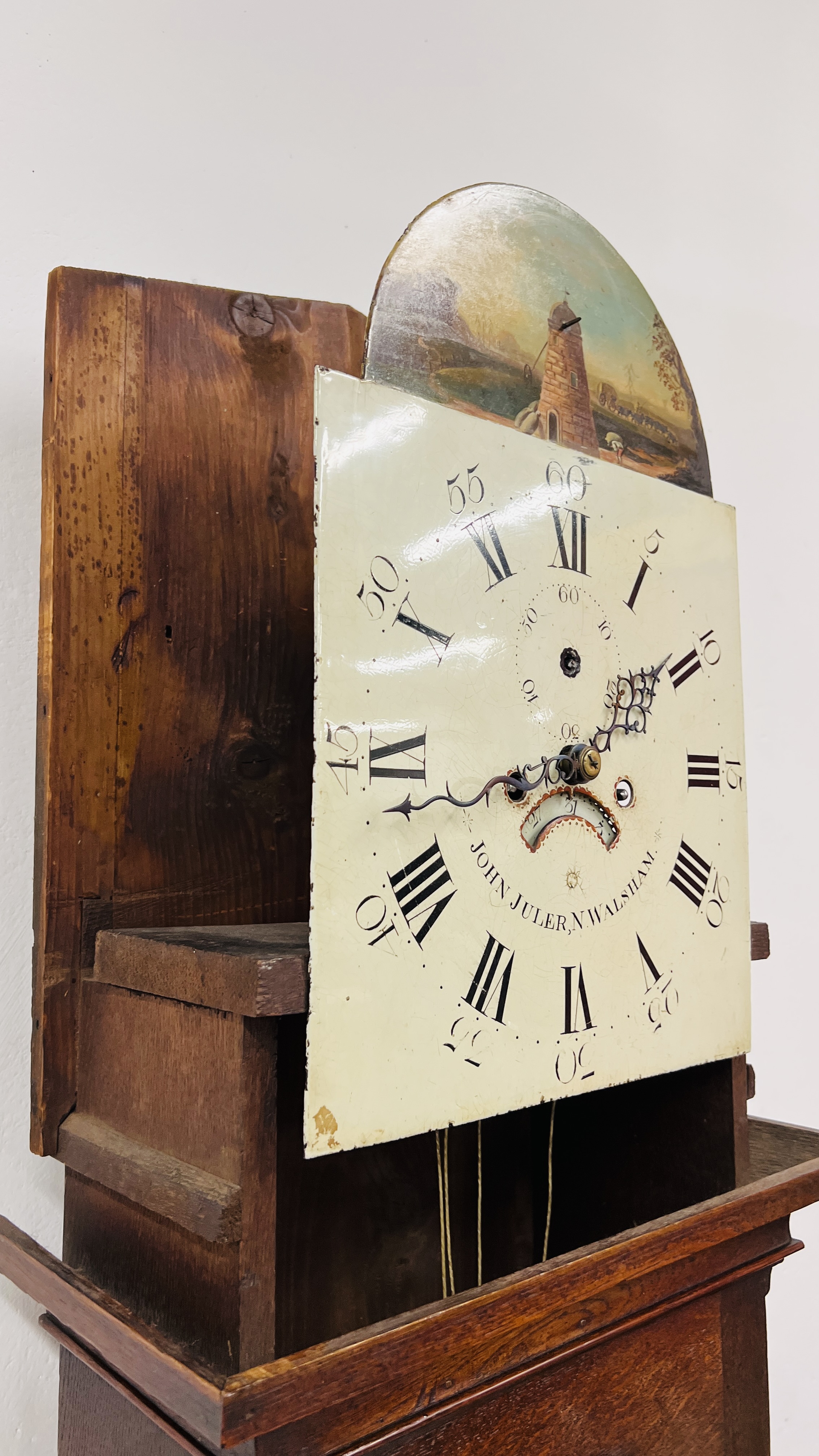 A GEORGE III OAK 30 HOUR ARCH DIAL LONG CASE CLOCK, - Image 16 of 20