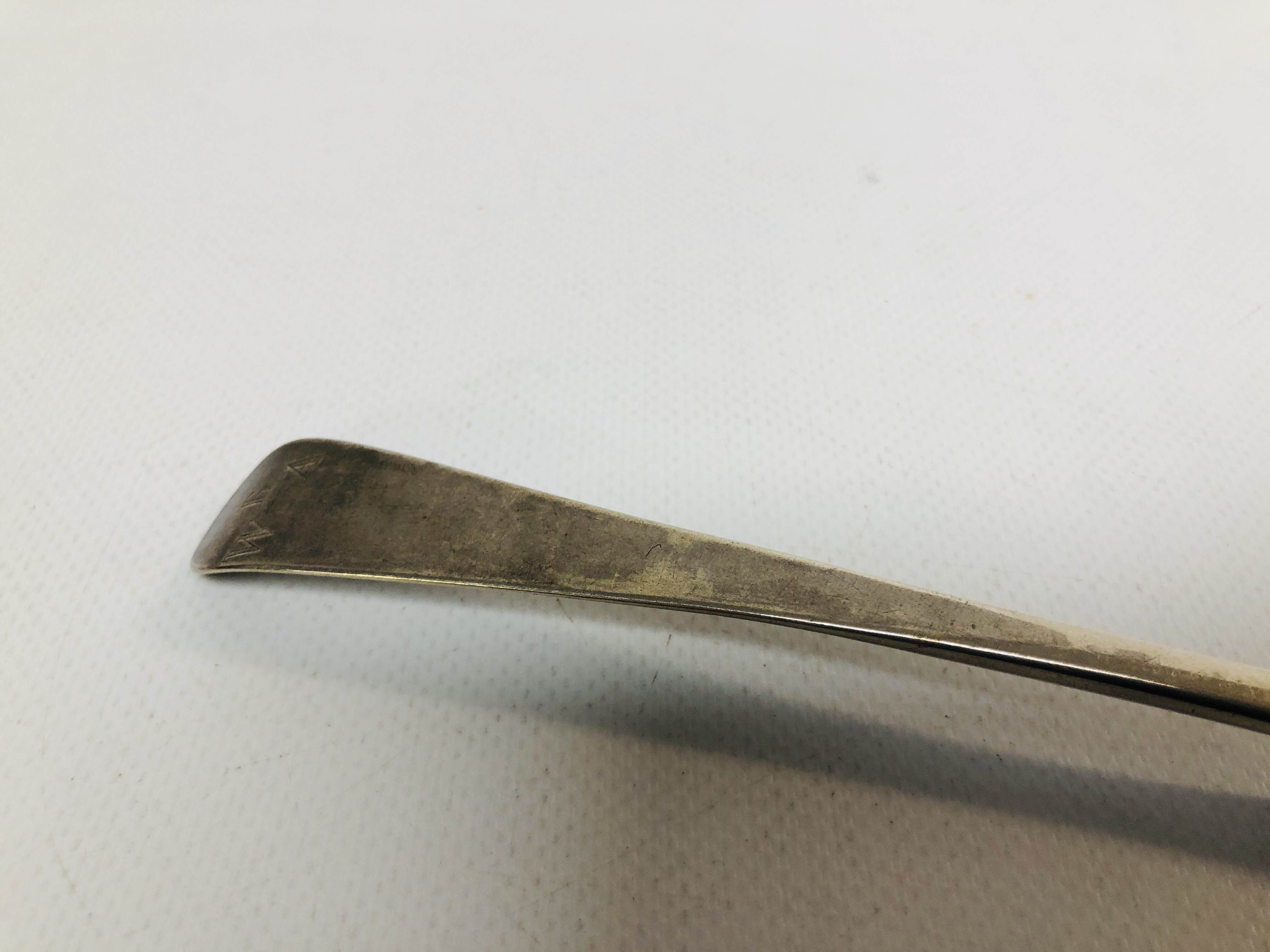 A GEORGE II SILVER OLD ENGLISH PATTERN SERVING SPOON, - Image 3 of 8