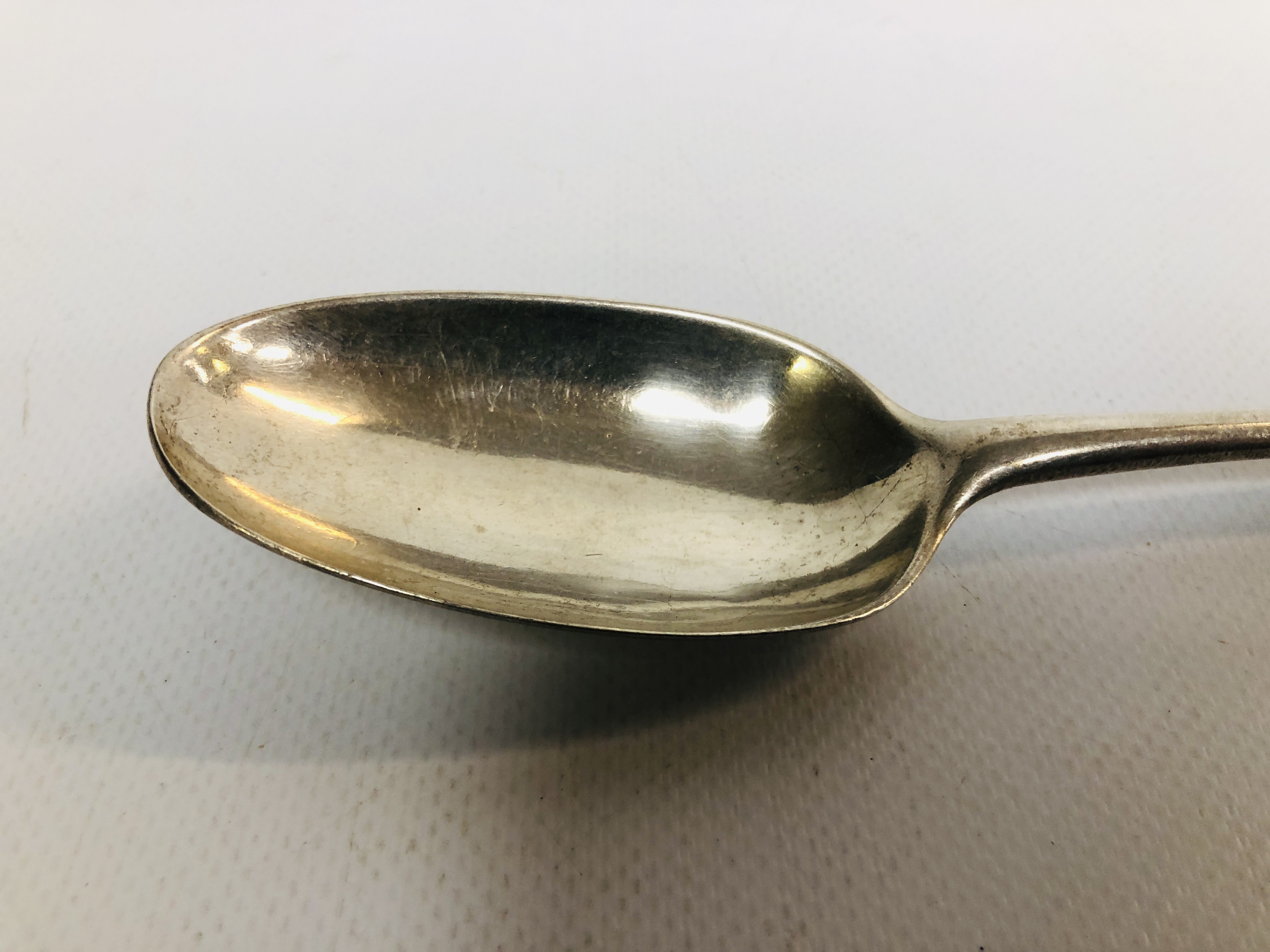 A GEORGE III SILVER OLD ENGLISH PATTERN SERVING SPOON, EDINBURGH 1773, - Image 2 of 7