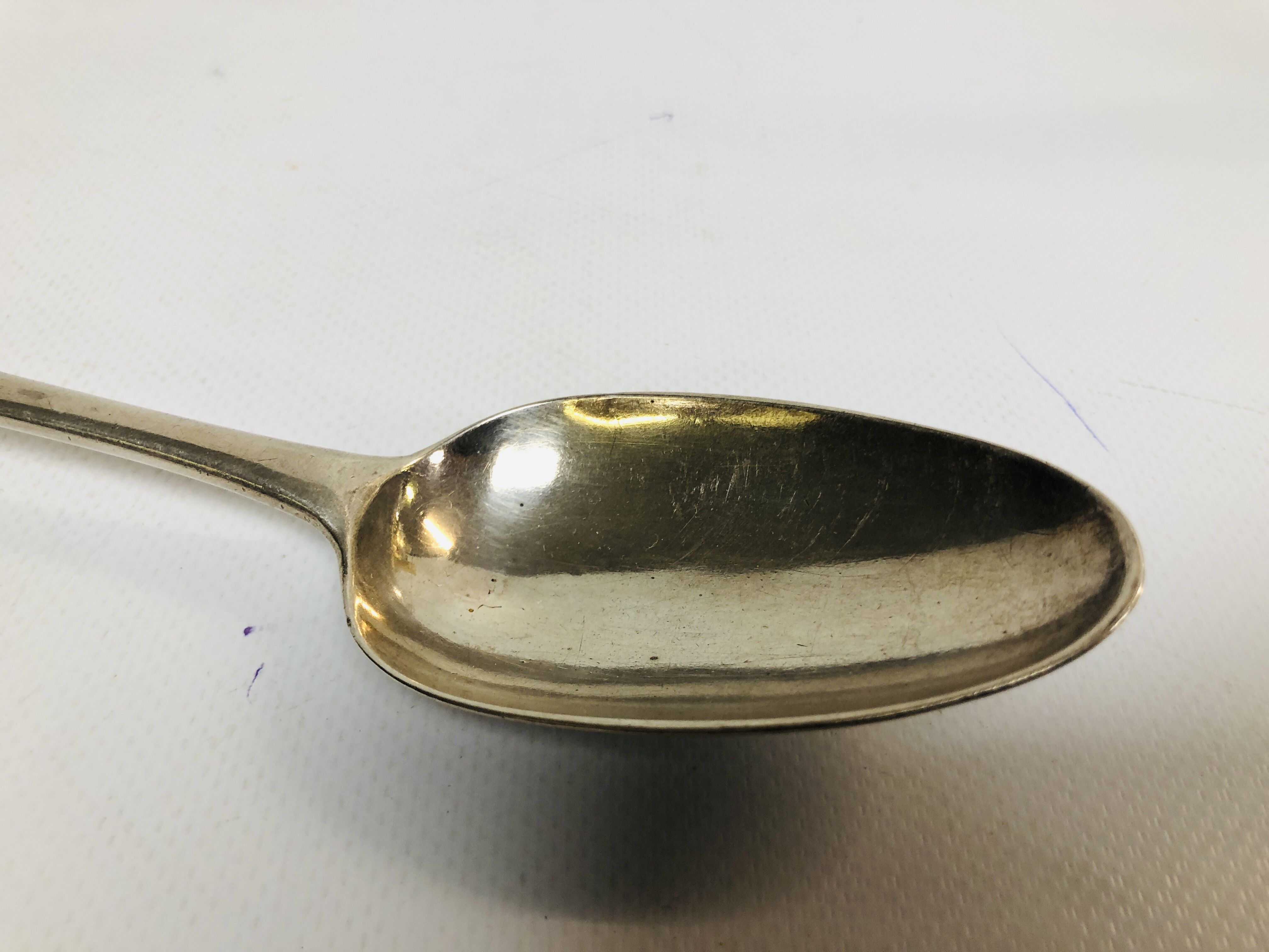 A GEORGE II SILVER OLD ENGLISH PATTERN SERVING SPOON, - Image 2 of 8