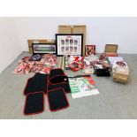A BOX OF FOOTBALL MEMORABILIA TO INCLUDE PROGRAMMES, MAGAZINES, TICKETS, POSTERS,