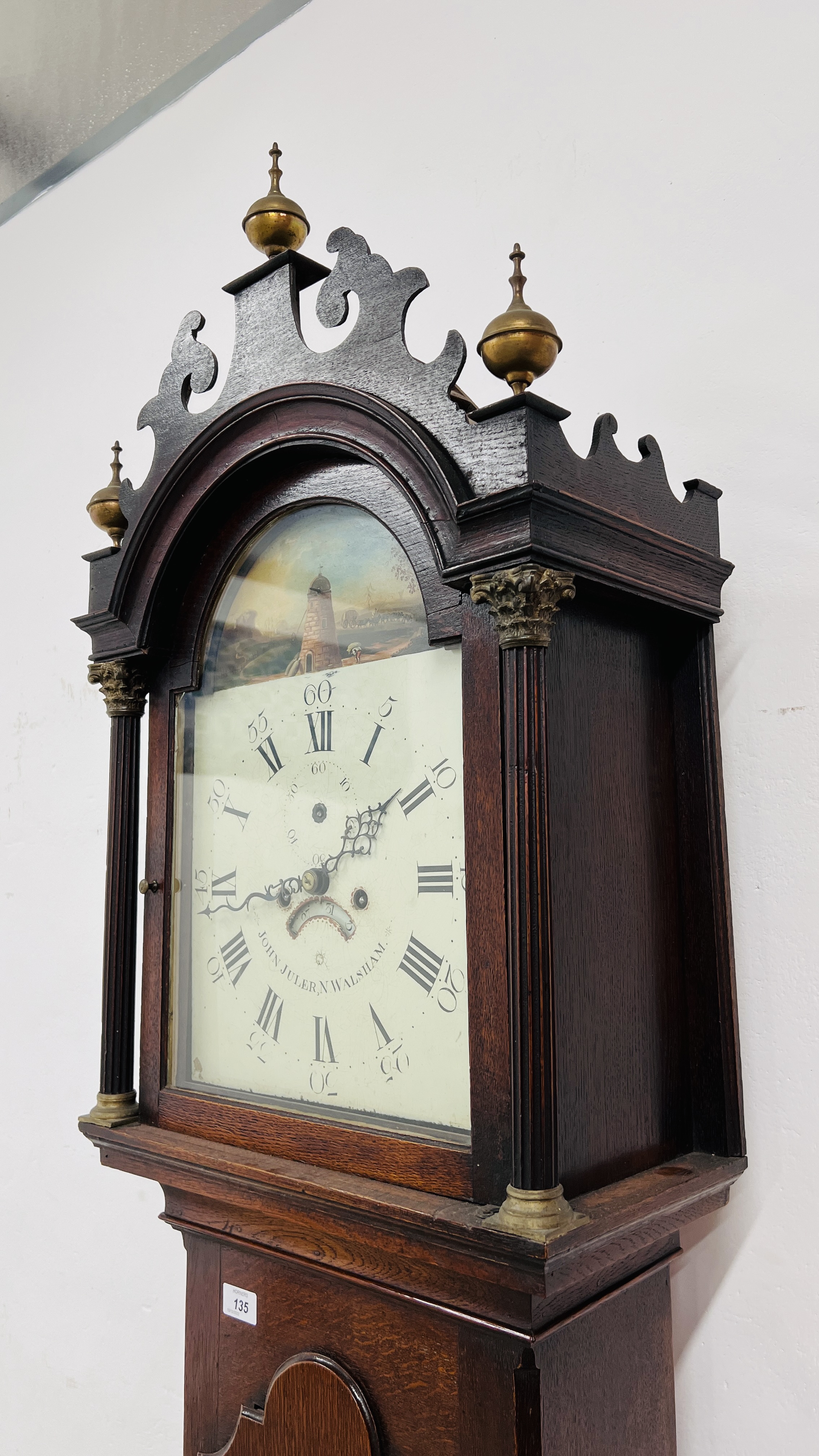 A GEORGE III OAK 30 HOUR ARCH DIAL LONG CASE CLOCK, - Image 4 of 20
