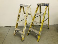 TWO 4 TREAD FOLDING STEP LADDERS TO INCLUDE YOUNGMANS.