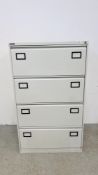 A GOOD QUALITY TRIUMPH METAL FOUR DRAWER FILING CABINET