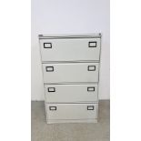 A GOOD QUALITY TRIUMPH METAL FOUR DRAWER FILING CABINET