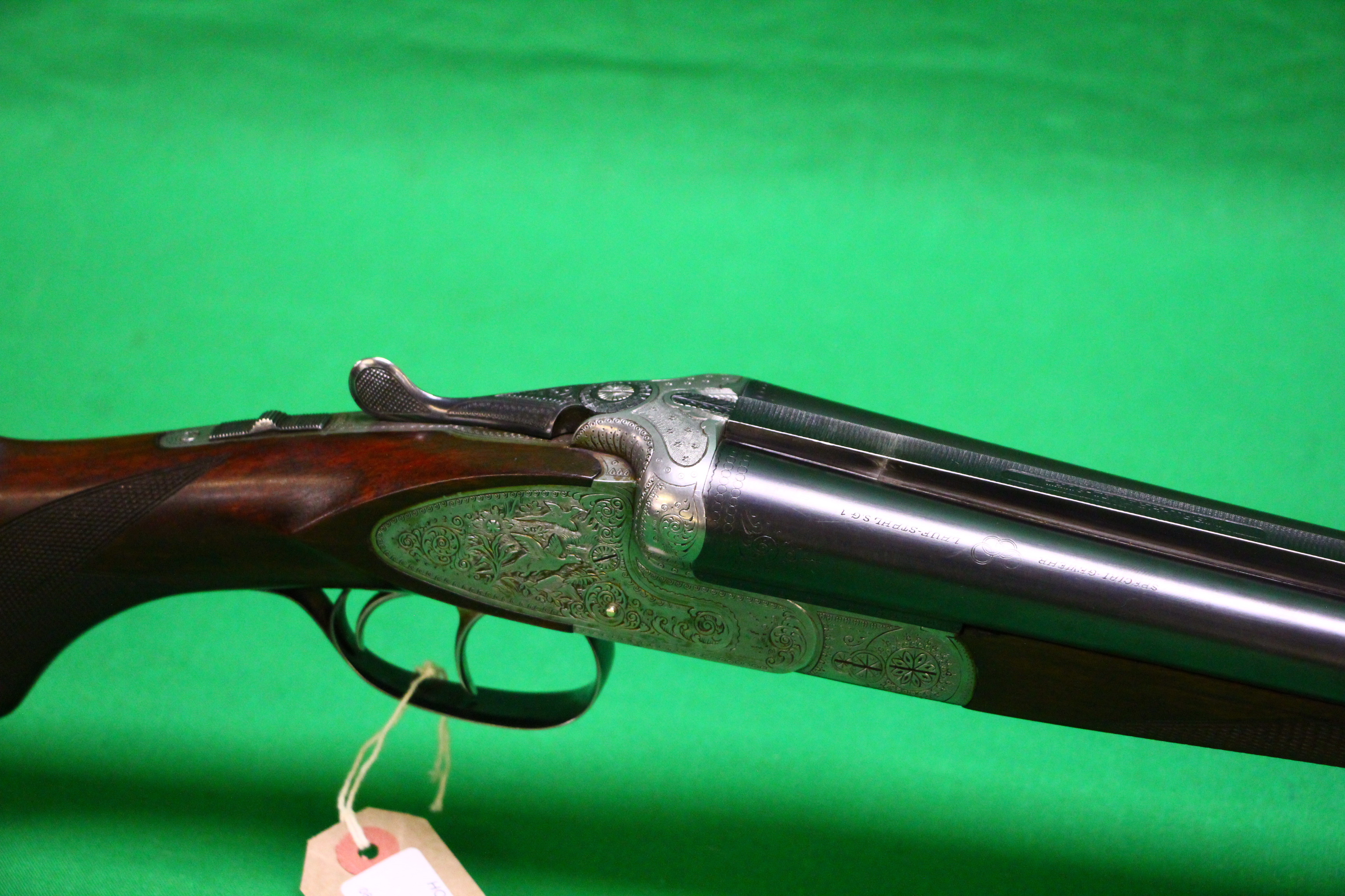 A 12 BORE HAENEL SIDE BY SIDE SHOTGUN SIDE LOCK, EJECTOR, 28. - Image 4 of 12