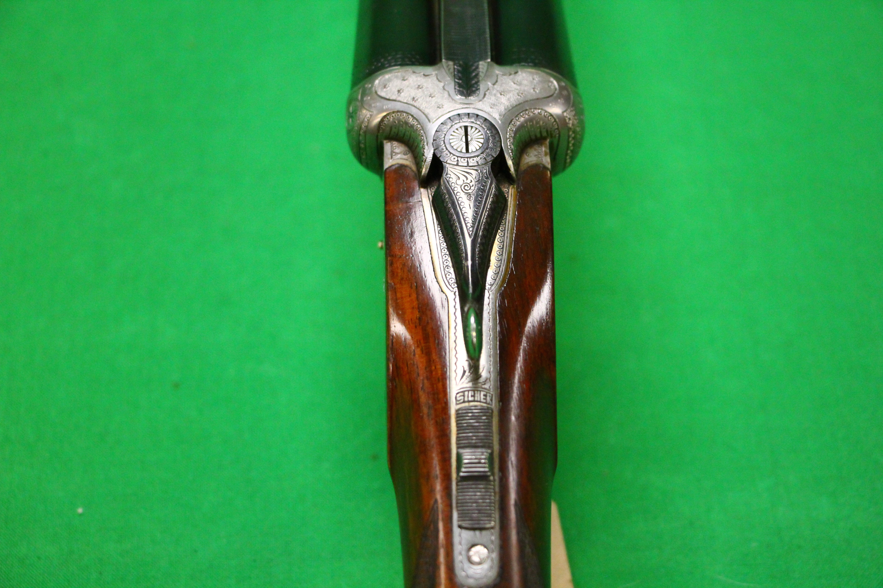 A 12 BORE HAENEL SIDE BY SIDE SHOTGUN SIDE LOCK, EJECTOR, 28. - Image 12 of 12