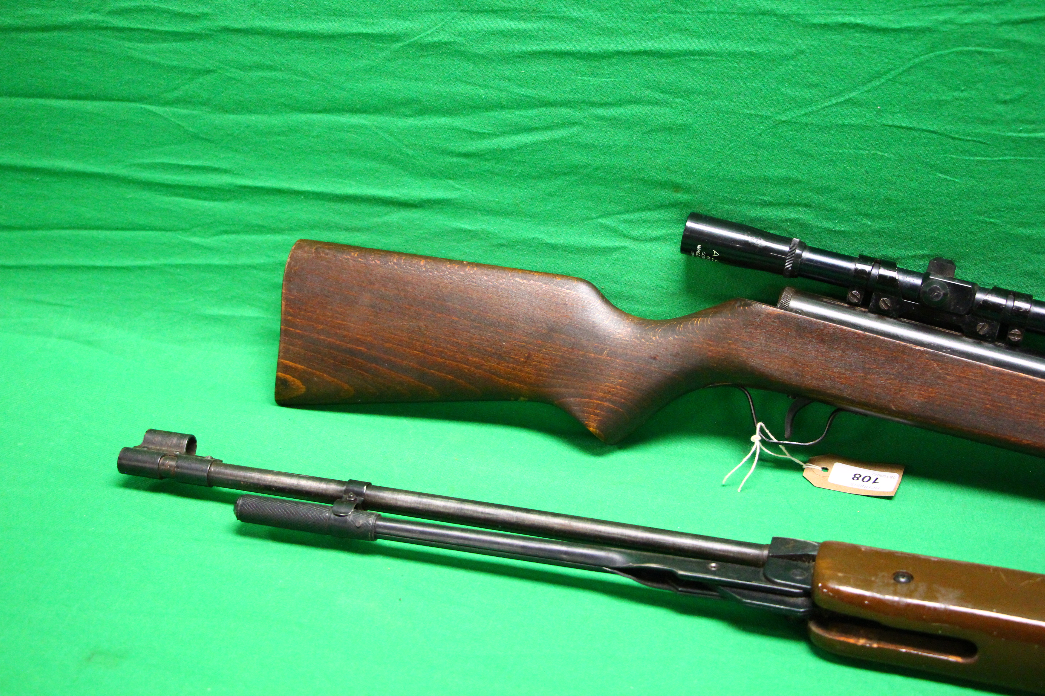 TWO VINTAGE AIR RIFLES TO INCLUDE .22 SNOW PEAK UNDERLEVER AND A HUNGARIAN . - Image 2 of 9