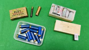 SMALL COLLECTION OF COLLECTORS CARTRIDGES TO INCLUDE ELEY "ROCKET" 12 GAUGE CARTRIDGES,