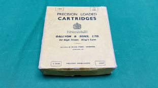 A VINTAGE GALLYON & SONS CARDBOARD CARTRIDGE BOX FOR 12 BORE CARTRIDGES