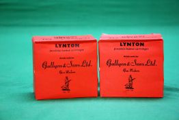 2 UNOPENED BOXES OF PAPER 12 GAUGE LYNTON GALLYON & SONS 7 SHOT CARTRIDGES (50) - (TO BE COLLECTED