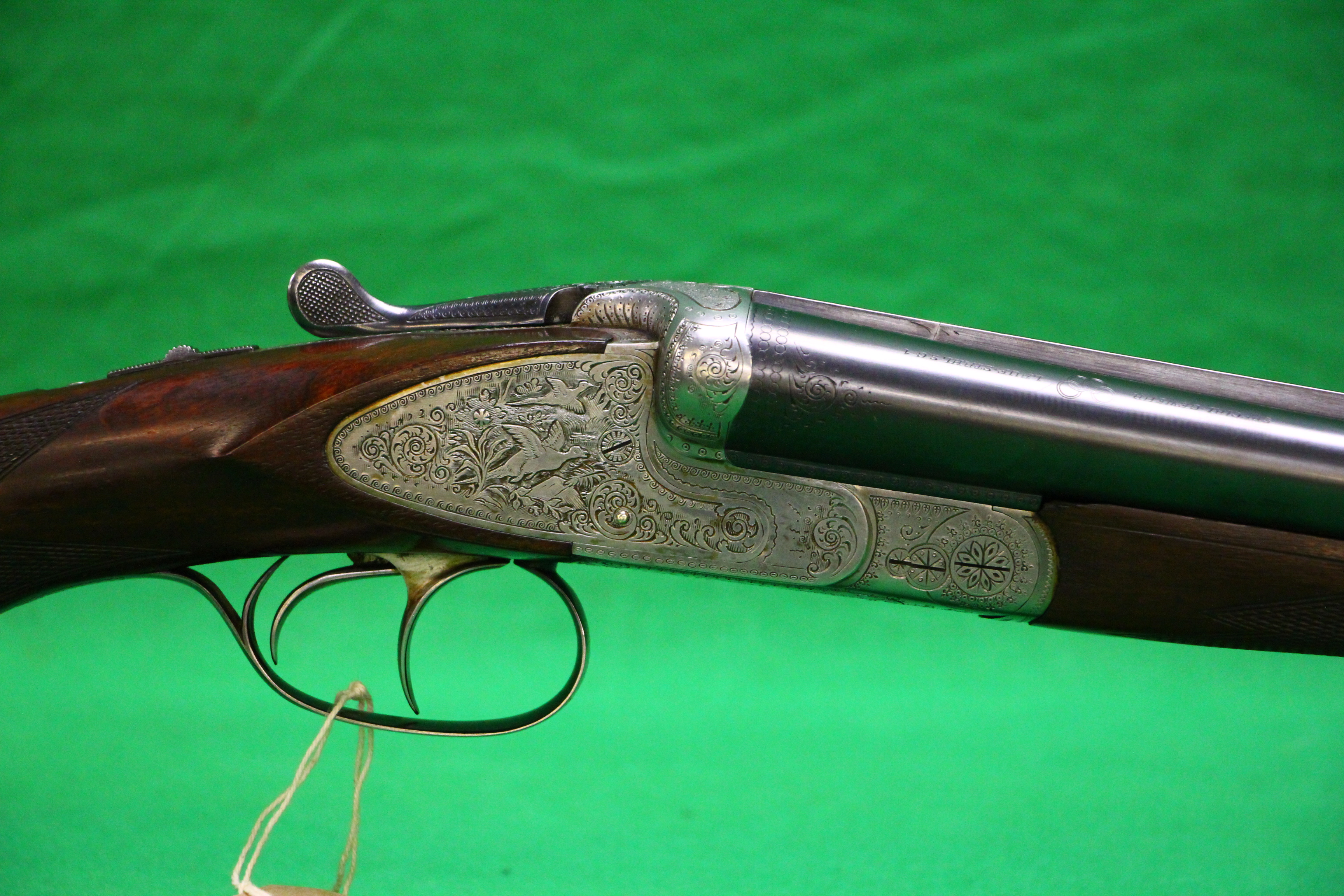 A 12 BORE HAENEL SIDE BY SIDE SHOTGUN SIDE LOCK, EJECTOR, 28. - Image 3 of 12