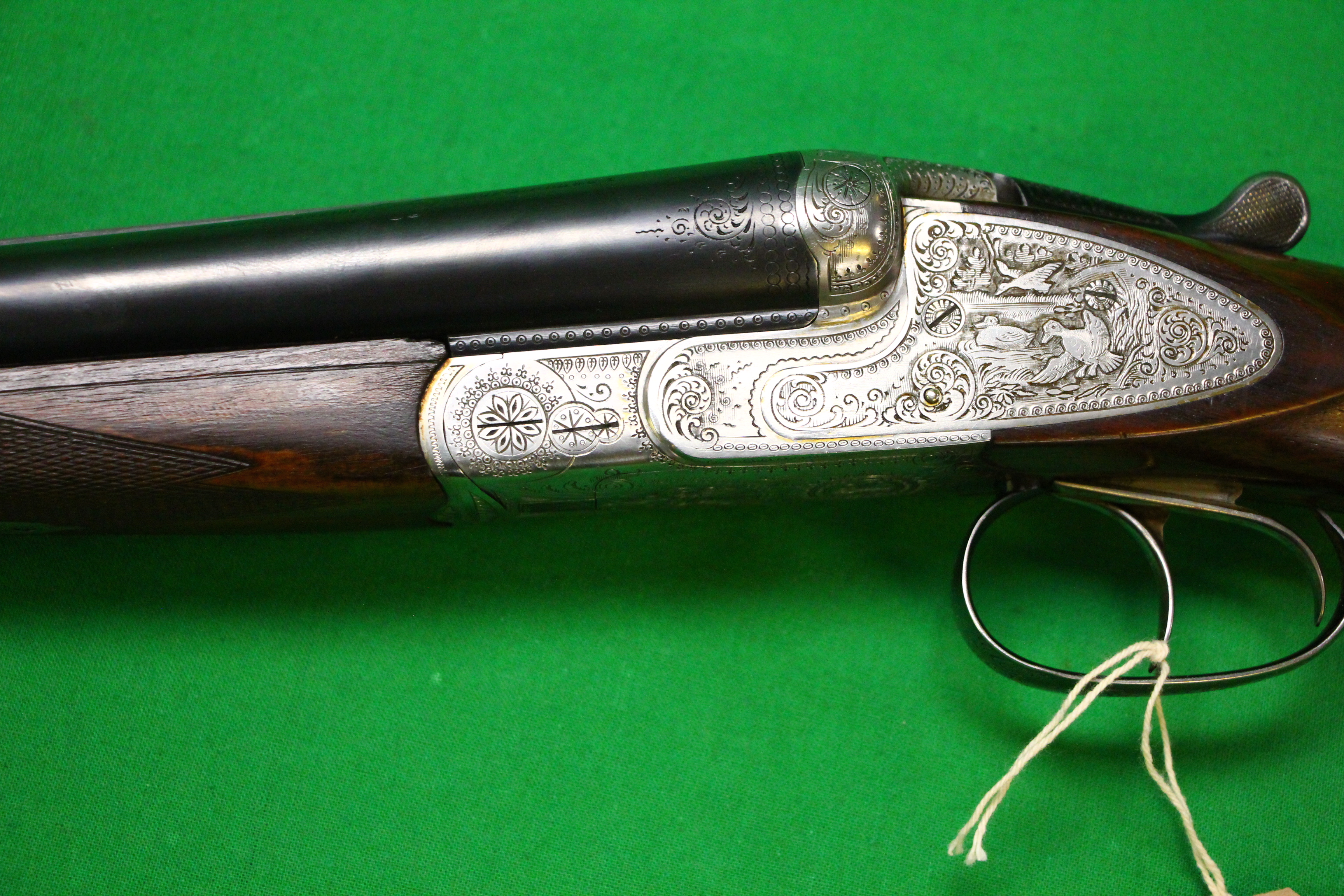 A 12 BORE HAENEL SIDE BY SIDE SHOTGUN SIDE LOCK, EJECTOR, 28. - Image 7 of 12