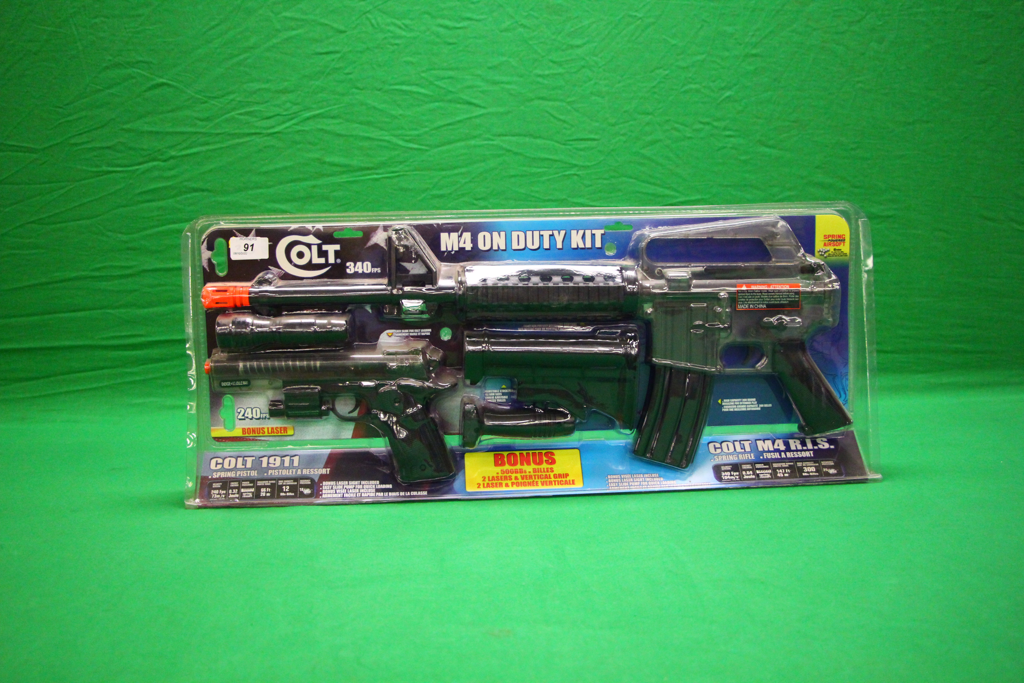 A COLT ON DUTY M4 SPRING POWERED AIR SOFT GUN BOXED AS NEW - (ALL GUNS TO BE INSPECTED AND SERVICED