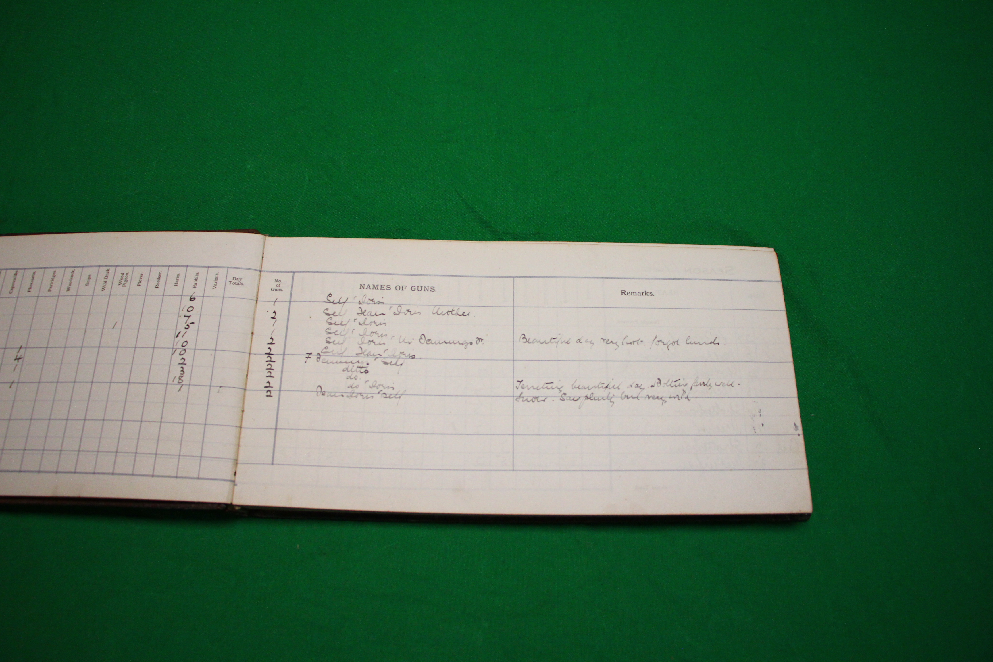 A VINTAGE LEATHER "GAME BOOK" LOG DATING BACK TO JULY 1918 - Image 3 of 5