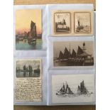 SUFFOLK: ALBUM WITH A COLLECTION OF LOWESTOFT FISHING INDUSTRY POSTCARDS AND A FEW PHOTOS.