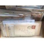 GB: SMALL SHOEBOX COVERS AND CARDS FROM PRE-STAMP TO WW2, MANY 1d RED FRANKINGS (APPROX.