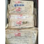 GB: FILE BOX WITH QUANTITY OF TELEGRAM RECEIPTS DATED 1964-5, MAINLY FRANKED CASTLE HIGH VALUES,