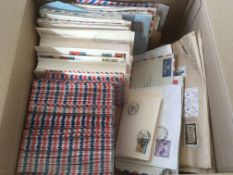 CYPRUS: BOX OF COVERS, CARDS AND A FEW POSTAL STATIONERY ITEMS,