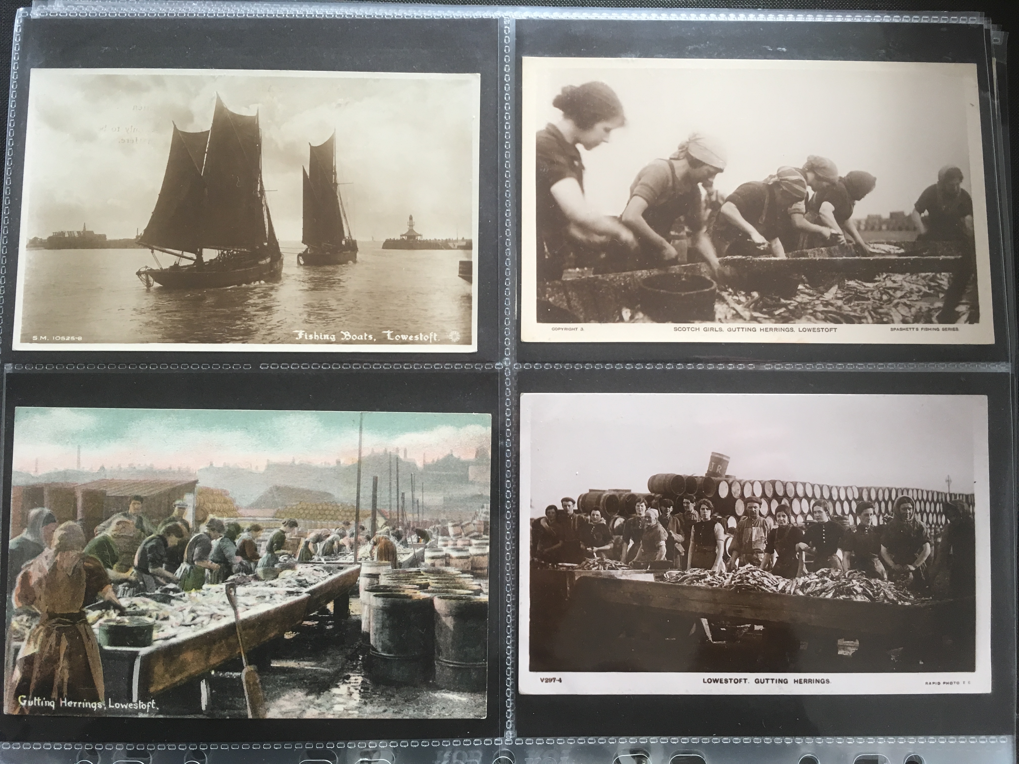 SUFFOLK: ALBUM WITH A COLLECTION OF LOWESTOFT FISHING INDUSTRY POSTCARDS, HARBOUR, DRIFTERS, - Image 9 of 9