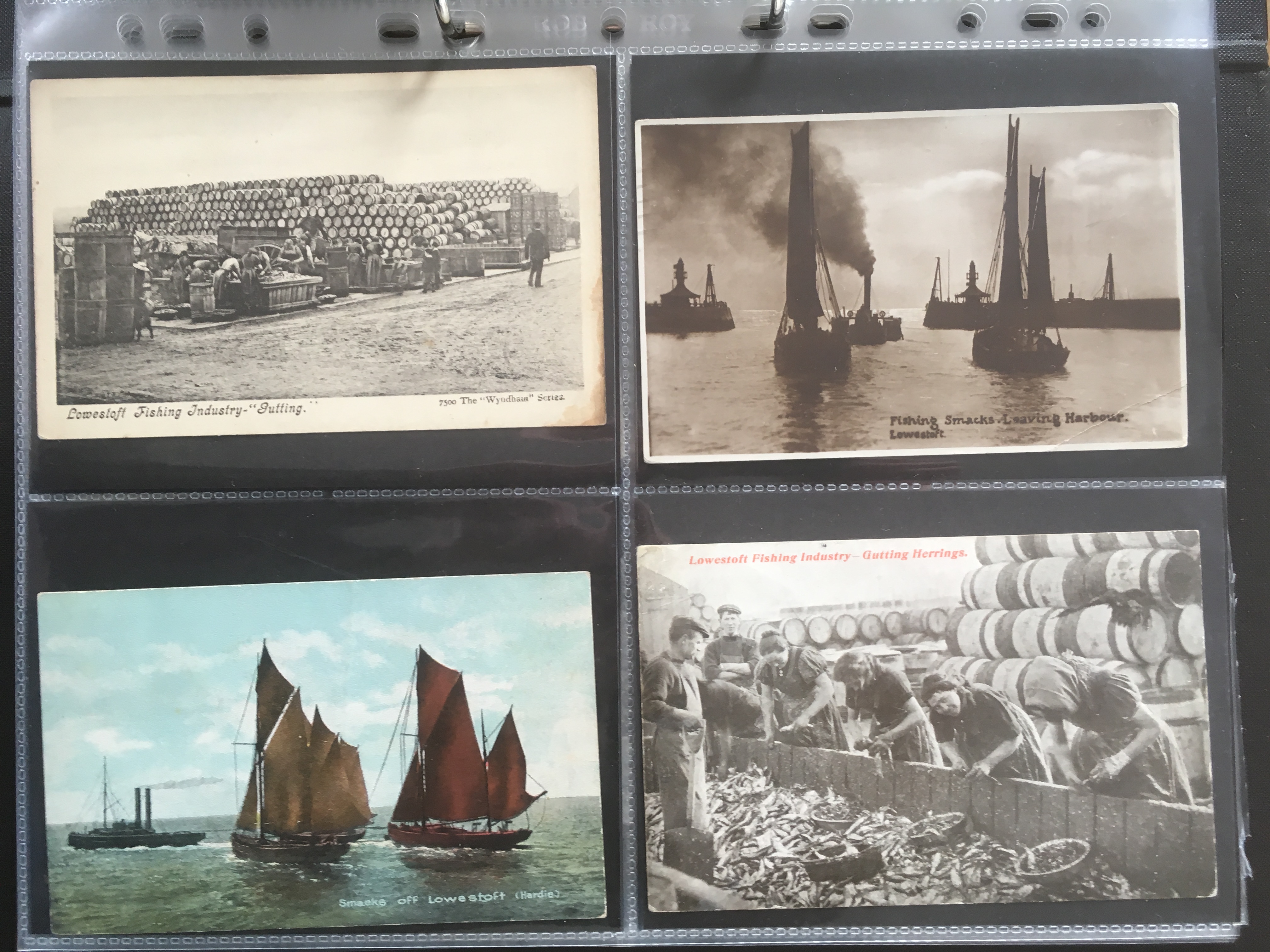 SUFFOLK: ALBUM WITH A COLLECTION OF LOWESTOFT FISHING INDUSTRY POSTCARDS, HARBOUR, DRIFTERS, - Image 8 of 9