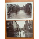 SUFFOLK: BECCLES: RP POSTCARDS SHOWING 1912 FLOODS STREET SCENES NEAR BRIDGE (2)