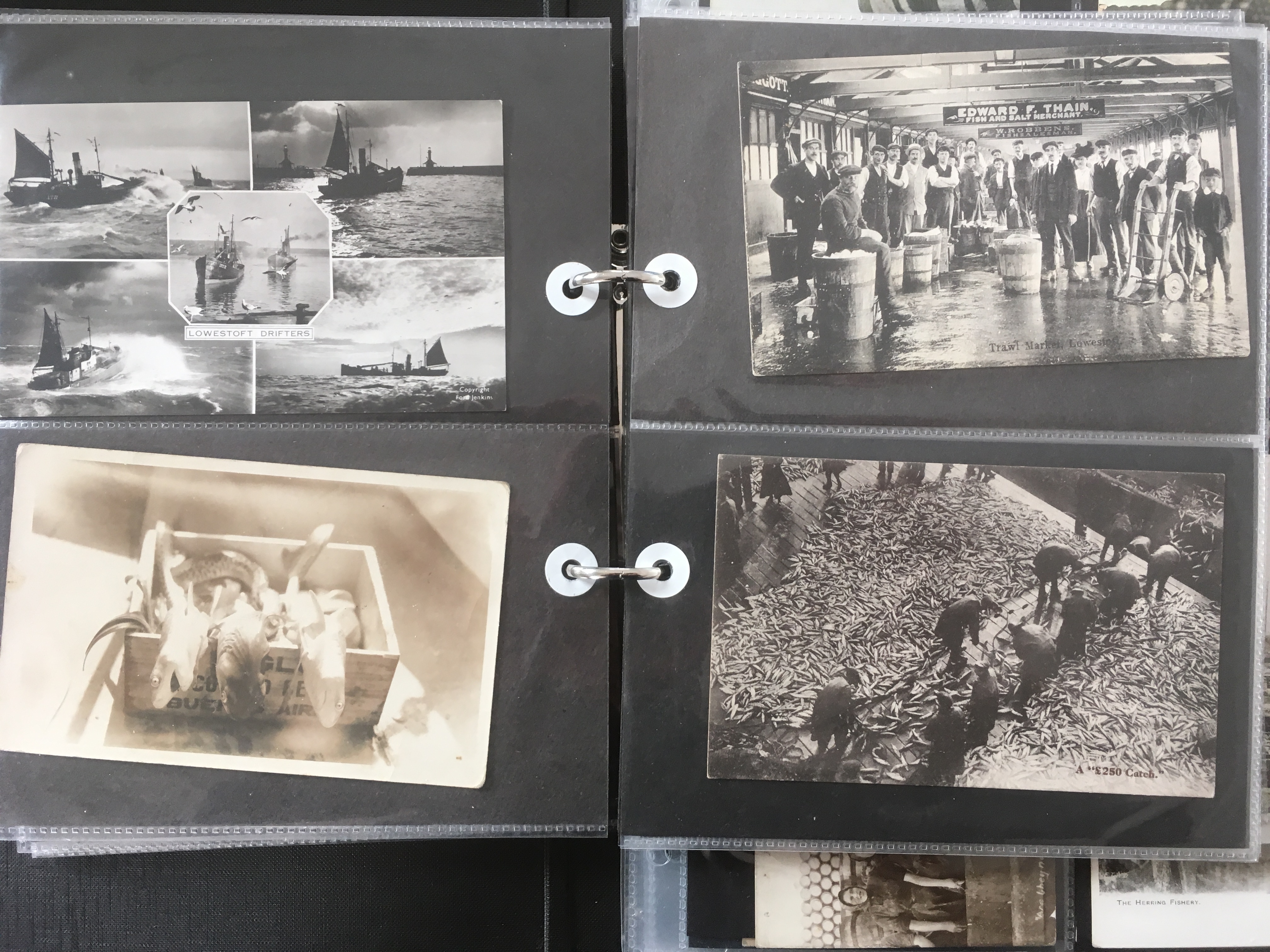 SUFFOLK: ALBUM WITH A COLLECTION OF LOWESTOFT FISHING INDUSTRY POSTCARDS, HARBOUR, DRIFTERS, - Image 2 of 9