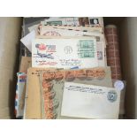 BOX WITH ALL WORLD IN THREE STOCKBOOKS AND LOOSE, MINT MALTA, CHINA FIRST DAY COVERS,
