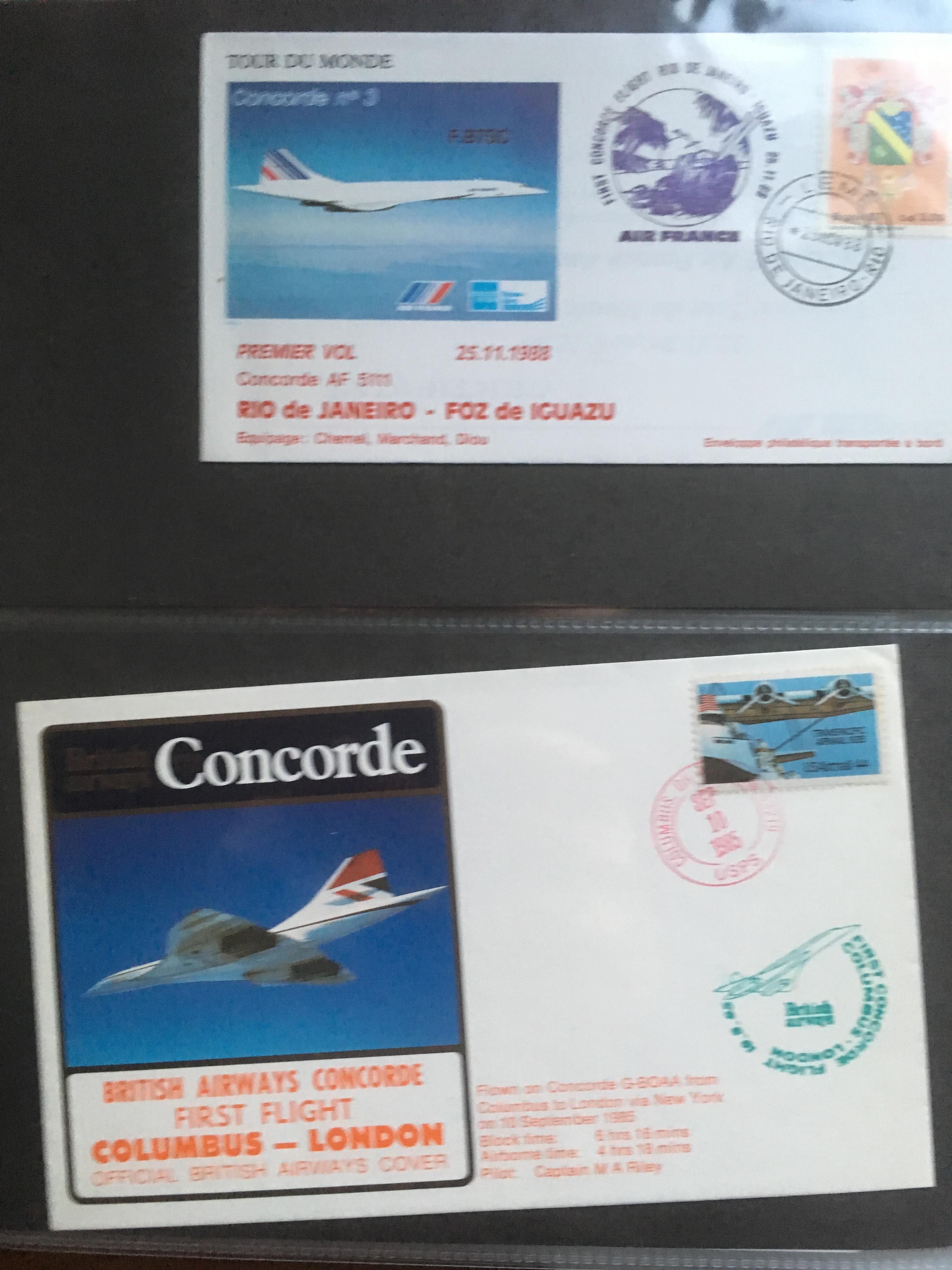 ALBUM WITH A COLLECTION OF CONCORDE FLIGHT COVERS,