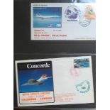 ALBUM WITH A COLLECTION OF CONCORDE FLIGHT COVERS,