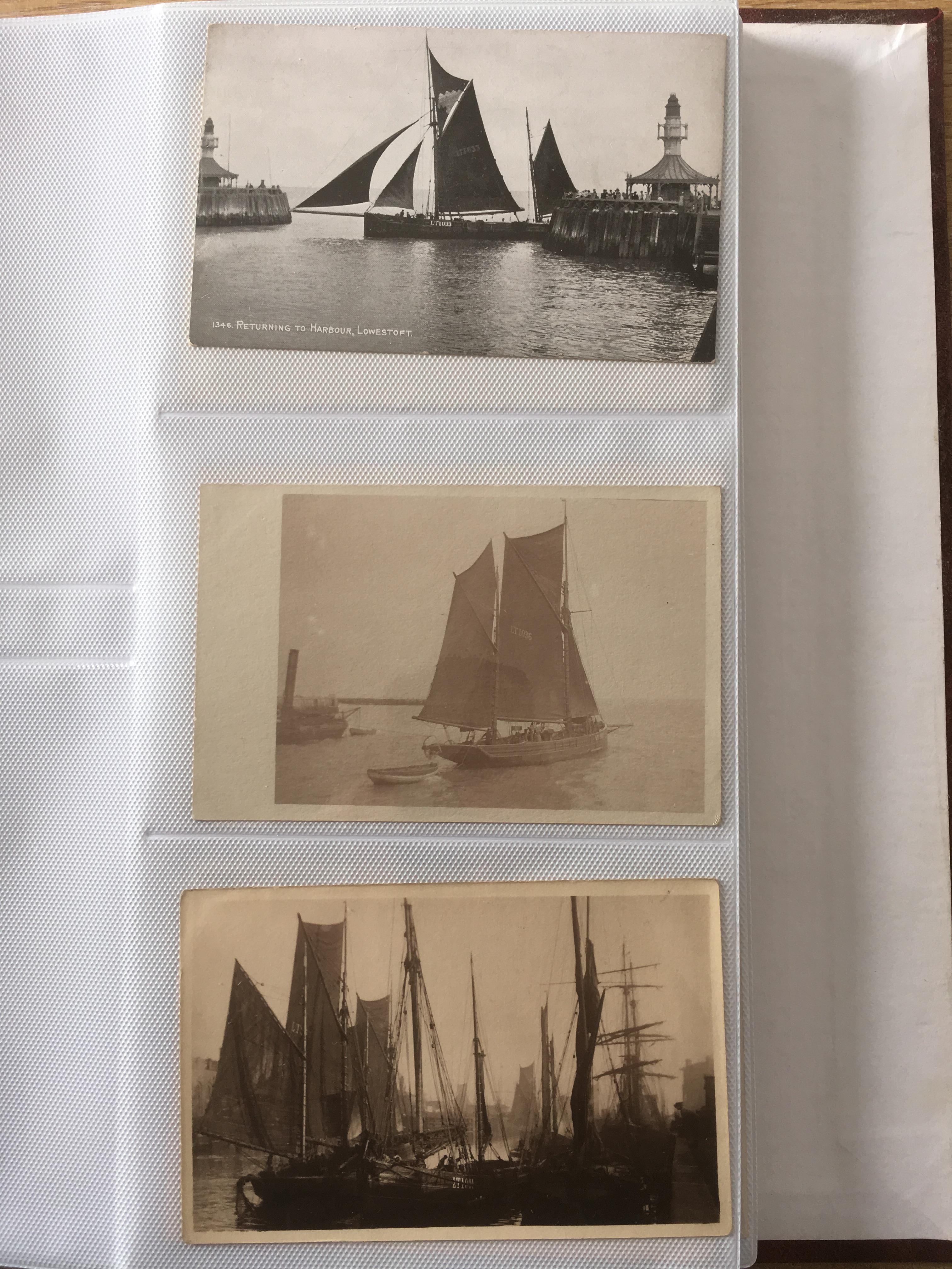SUFFOLK: ALBUM WITH A COLLECTION OF LOWESTOFT FISHING INDUSTRY POSTCARDS AND A FEW PHOTOS. - Image 8 of 8