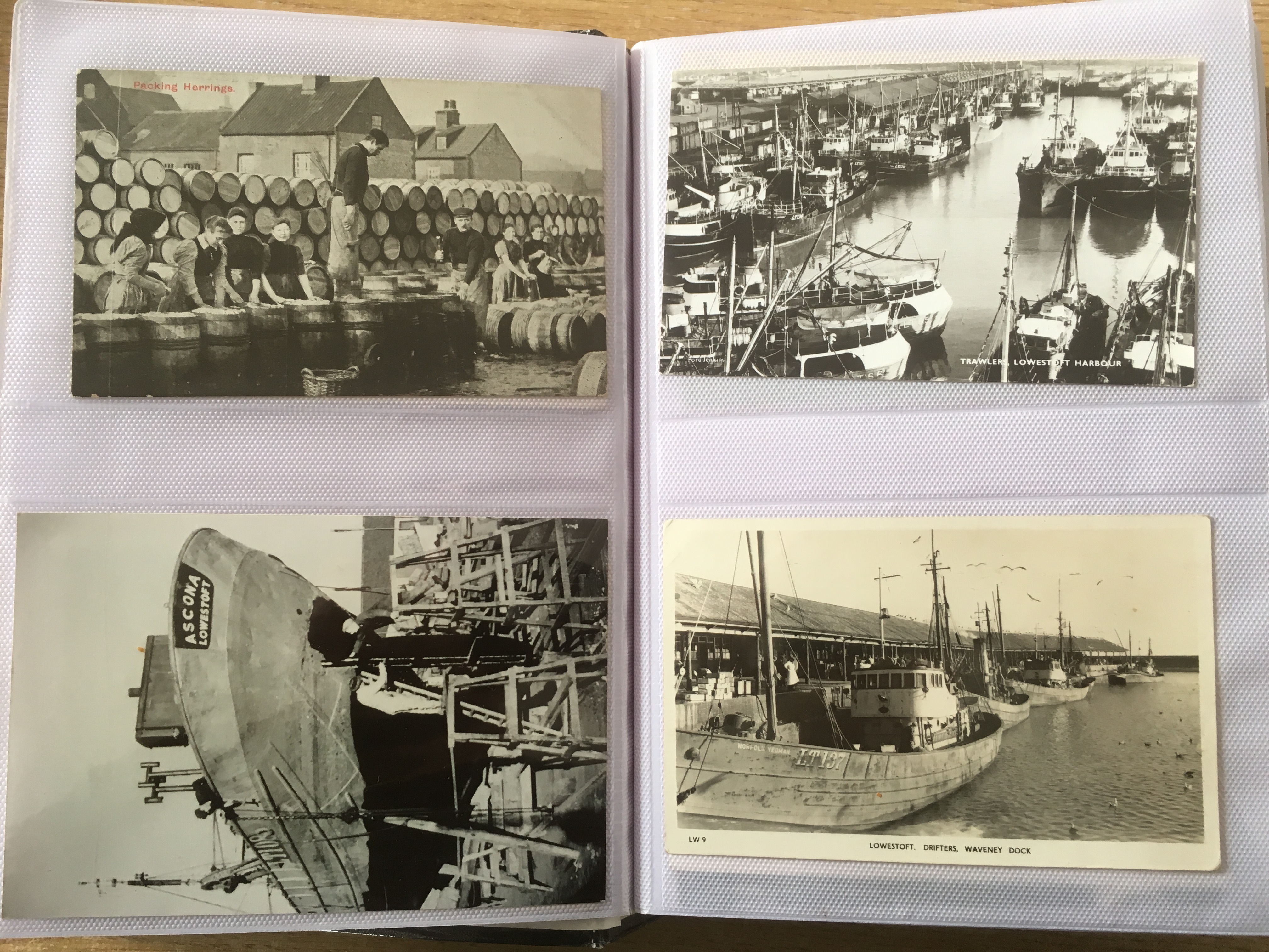 SUFFOLK: ALBUM WITH A COLLECTION OF LOWESTOFT FISHING INDUSTRY POSTCARDS, HARBOUR, TRAWLERS, - Image 2 of 7