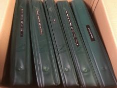 GB: BOX WITH 1970-2002 MACHIN COLLECTION IN FIVE BINDERS, MINT WITH CYLINDER BLOCKS, USED,