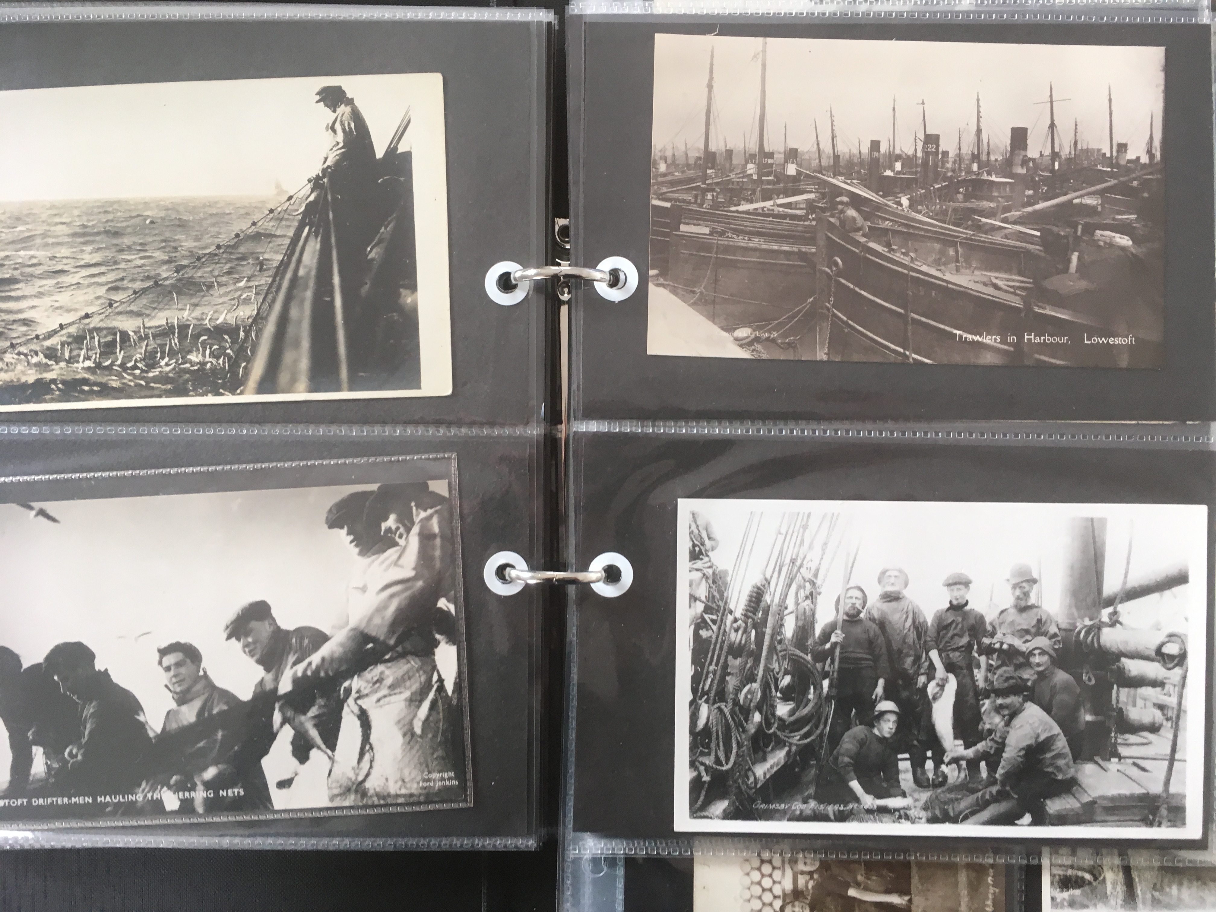 SUFFOLK: ALBUM WITH A COLLECTION OF LOWESTOFT FISHING INDUSTRY POSTCARDS, HARBOUR, DRIFTERS, - Image 3 of 9