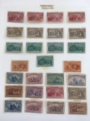 USA: 1893 COLUMBUS MINT OR UNUSED SELECTION ON LEAVES, 1c (9), 2c (11), 3c (6), 4c (6), 5c (7),