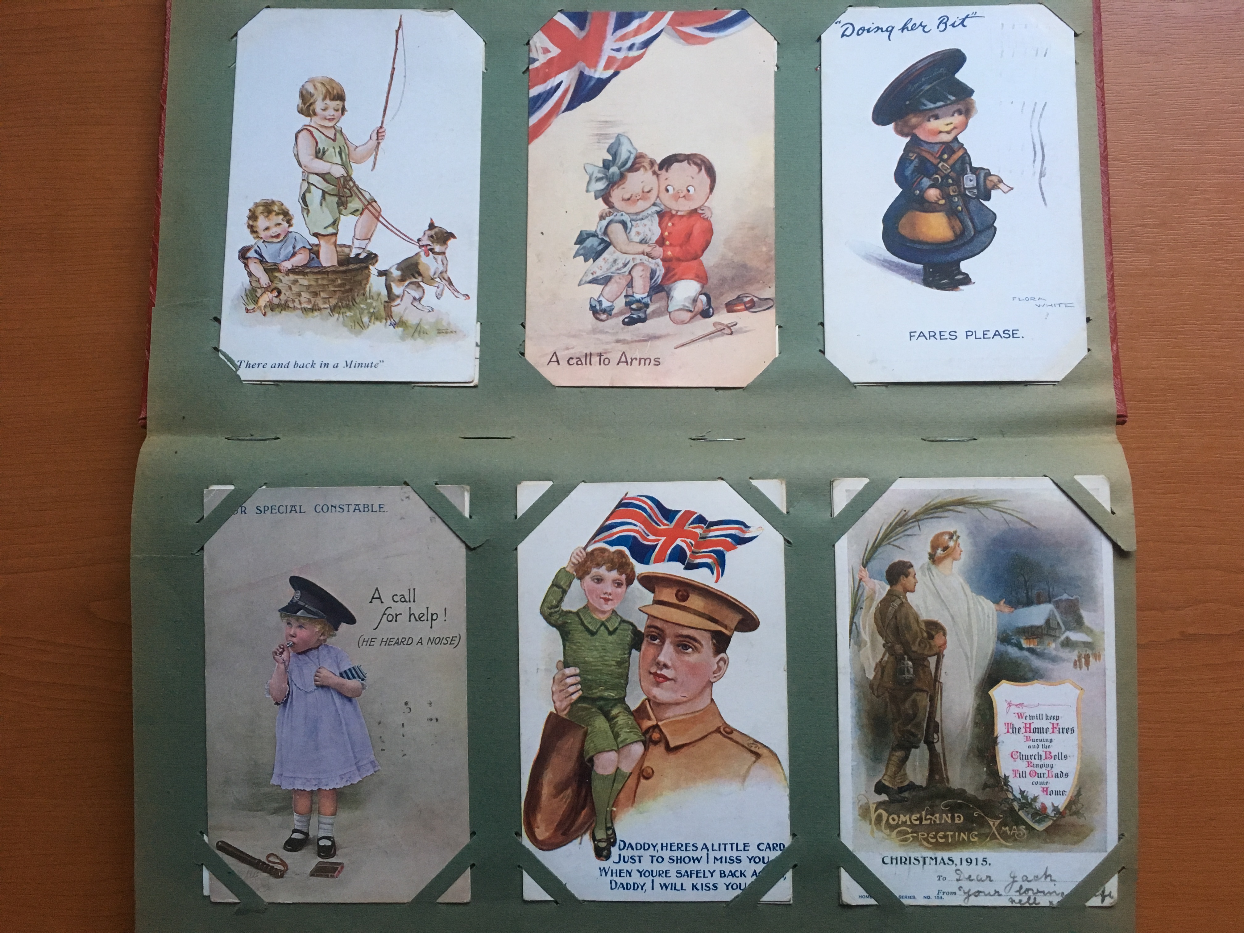 CORNER SLOT ALBUM MIXED SUBJECT POSTCARDS, MILITARY WITH WW1, LOUIS WAIN, COMIC, GREETINGS,