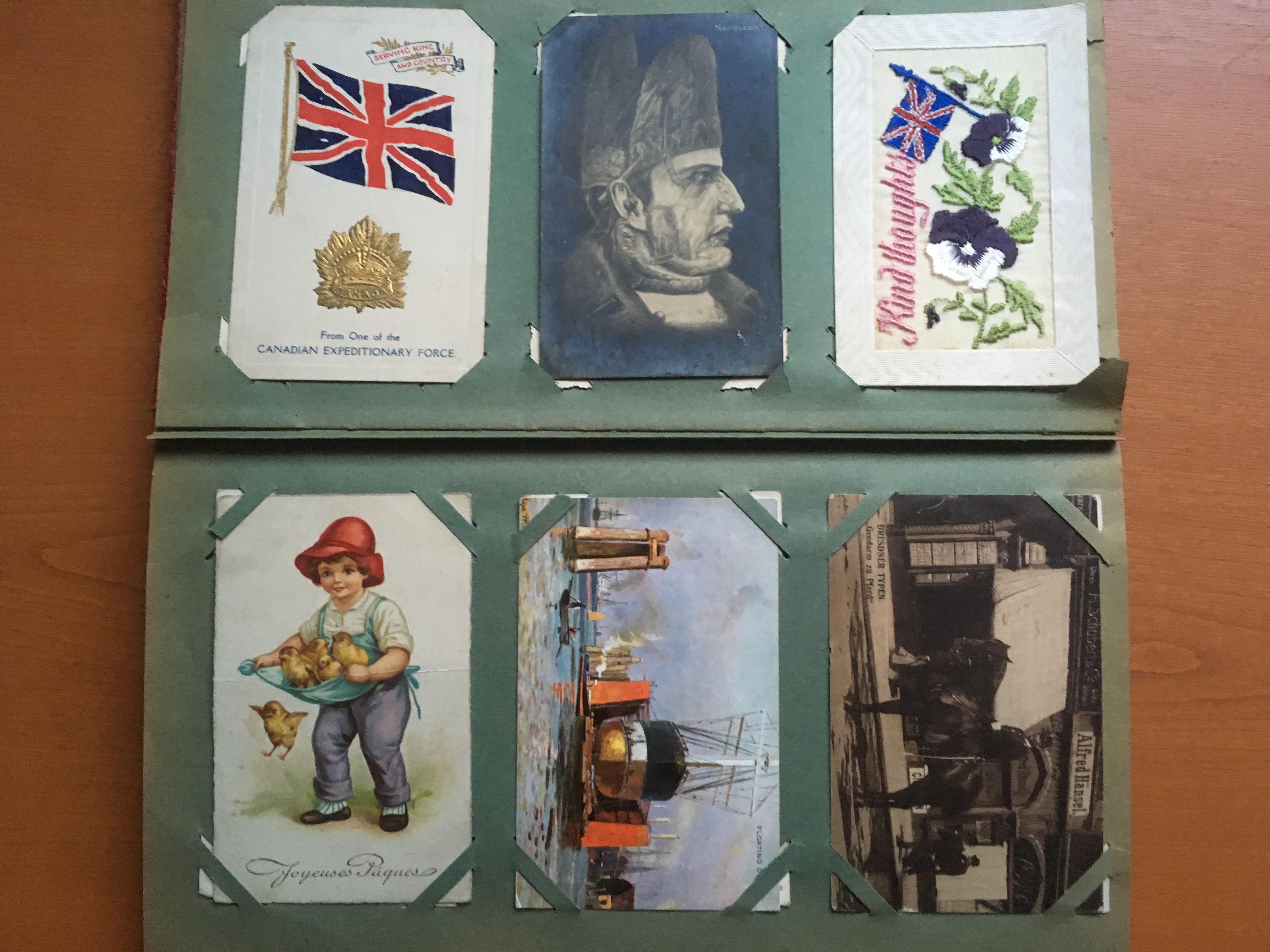 CORNER SLOT ALBUM MIXED SUBJECT POSTCARDS, MILITARY WITH WW1, LOUIS WAIN, COMIC, GREETINGS, - Image 5 of 11