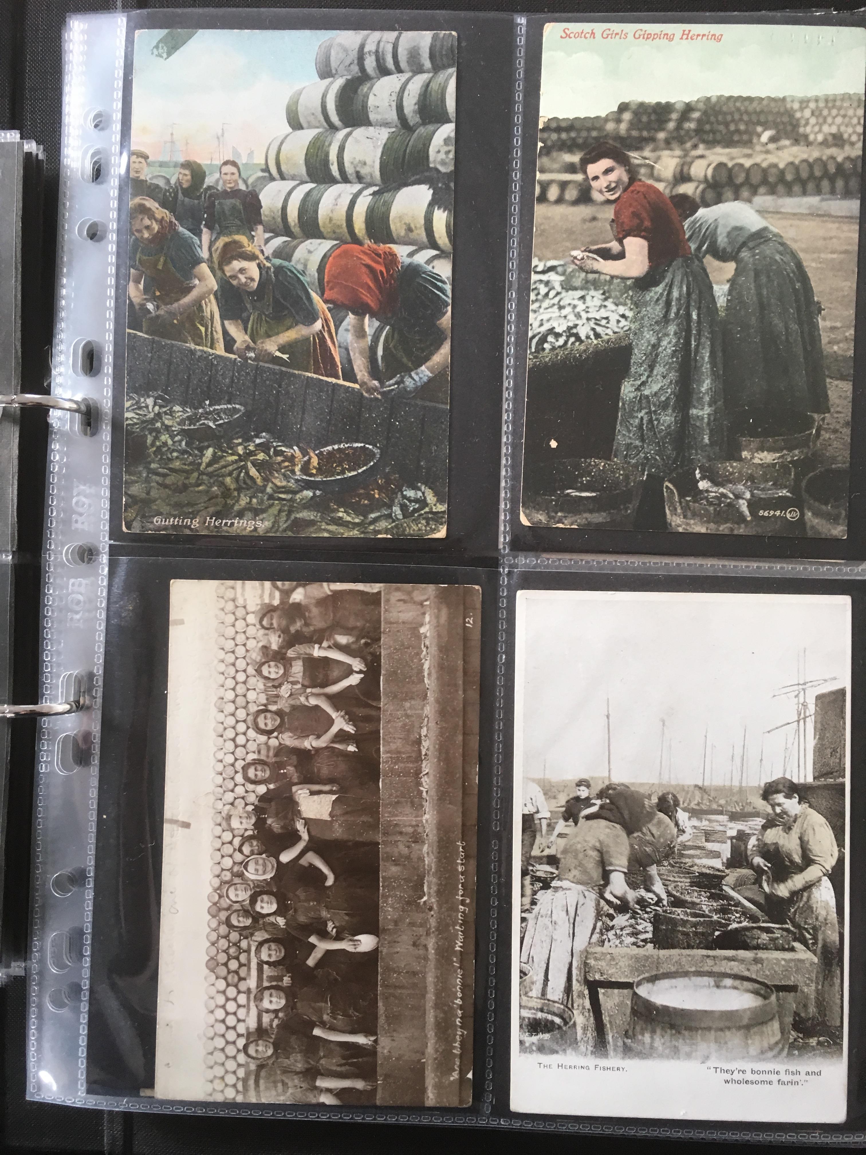 SUFFOLK: ALBUM WITH A COLLECTION OF LOWESTOFT FISHING INDUSTRY POSTCARDS, HARBOUR, DRIFTERS, - Image 4 of 9