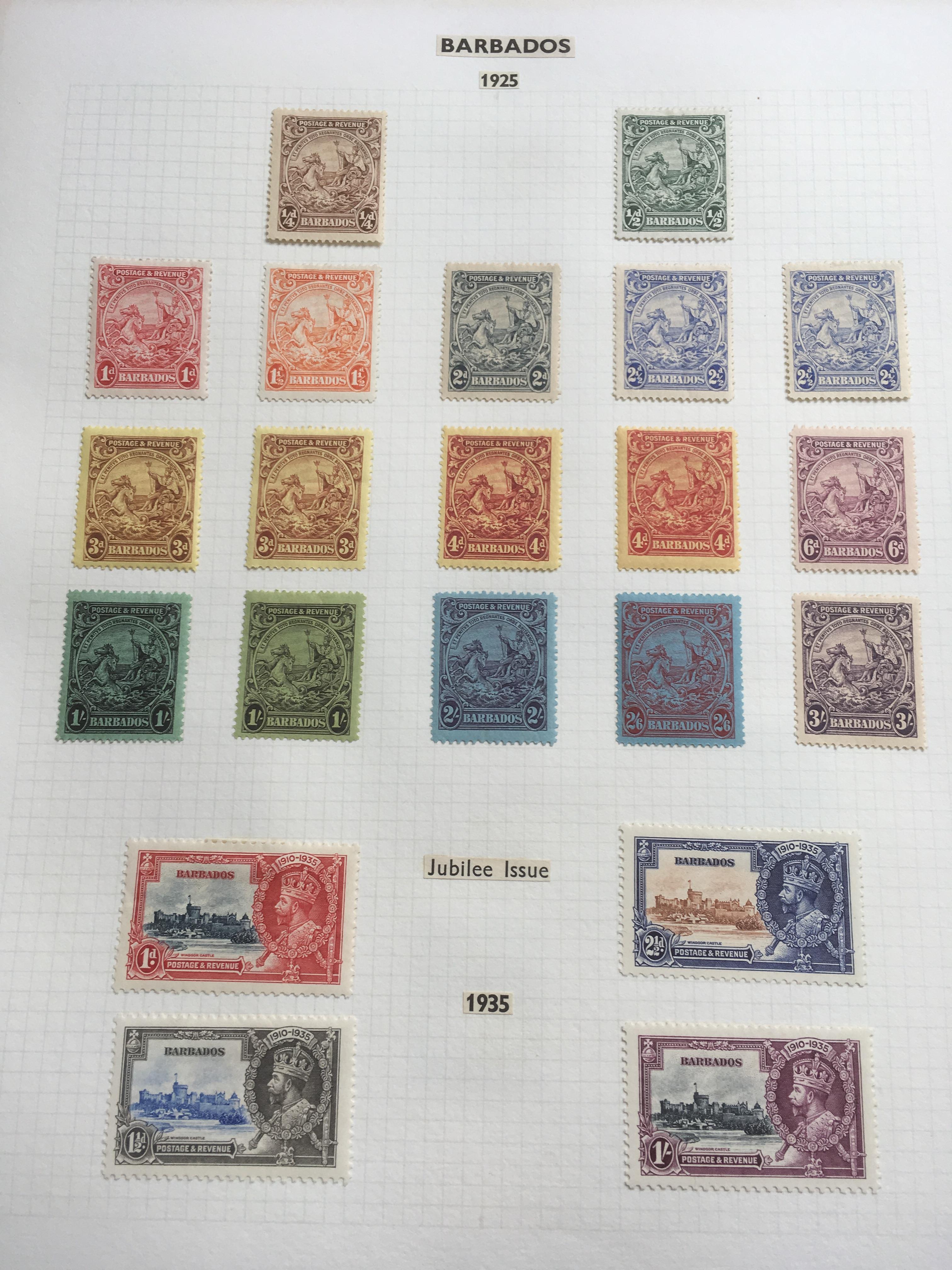 SG ORIEL ALBUM WITH A MAINLY MINT COLLECTION, BARBADOS FROM 1897 WITH 1906 NELSON SET, 1916-19 SET, - Image 5 of 8