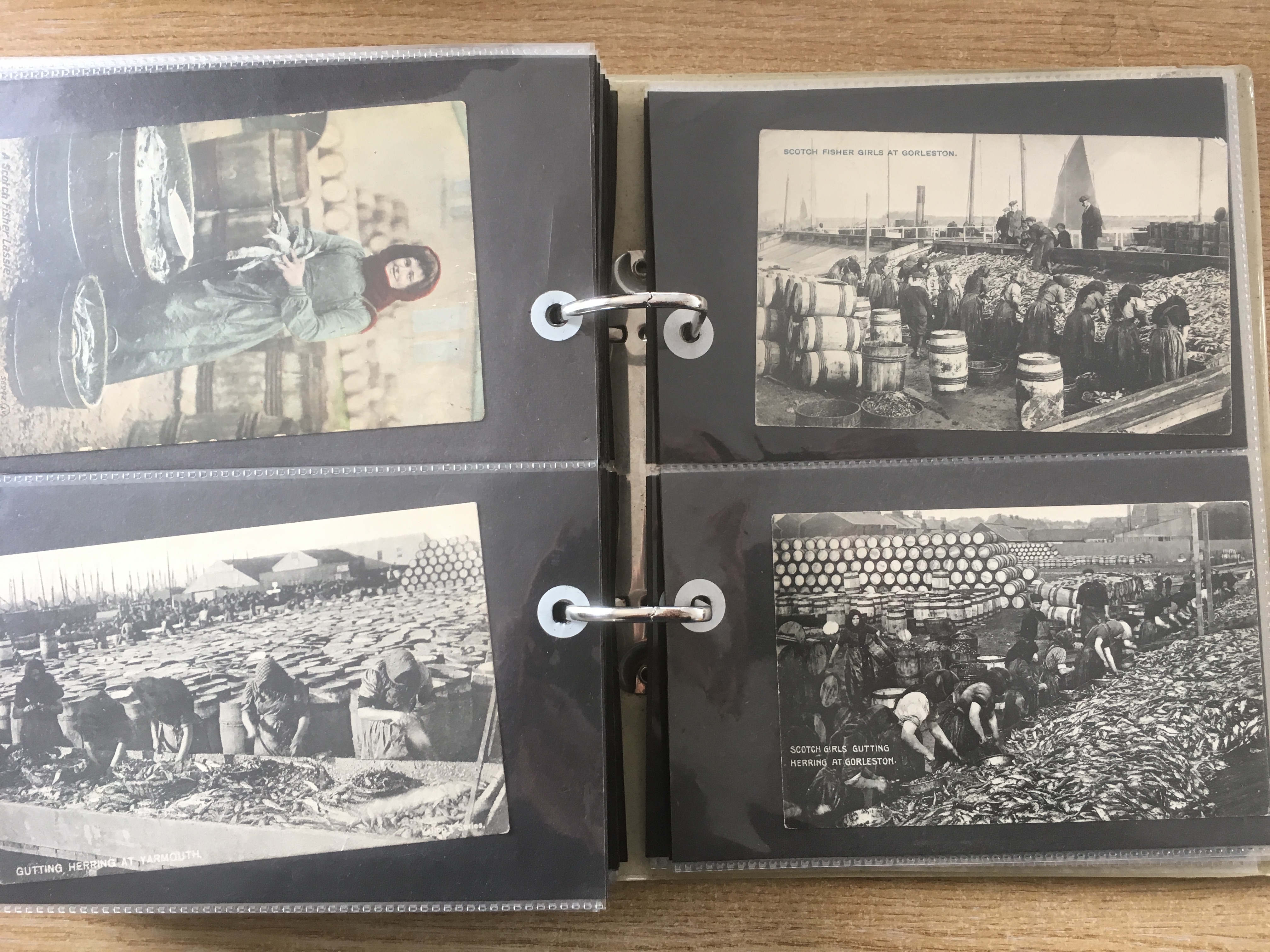 NORFOLK: TWO ALBUMS WITH A COLLECTION OF YARMOUTH AND GORLESTON FISHING INDUSTRY POSTCARDS, HARBOUR, - Image 11 of 12