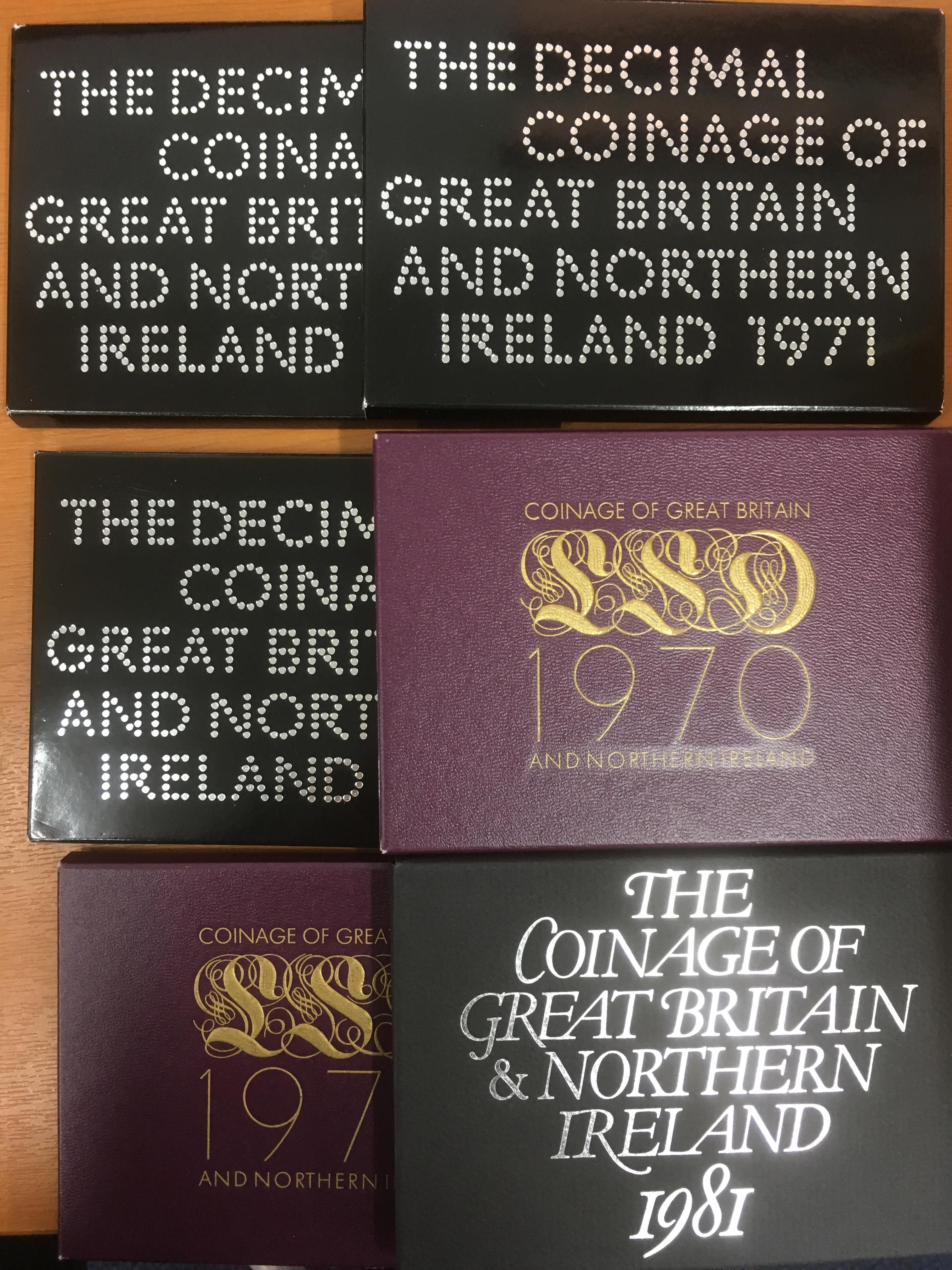 GB COINS: SMALL BOX PROOF SETS WITH 1970 (2), 1971 (3), 1981, 1989 DX, 1997 DX, - Image 2 of 2