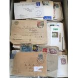 FILE BOX COVERS, CARDS, FRONTS ETC, NIGERIA 1937 TO SWITZERLAND WITH POSTAGE DUES,