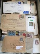 FILE BOX COVERS, CARDS, FRONTS ETC, NIGERIA 1937 TO SWITZERLAND WITH POSTAGE DUES,