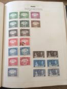 A COLLECTION TO ABOUT 1950 IN TWO ALBUMS, ADEN, CEYLON, HONG KONG 1921-37 $5 USED, K.U.